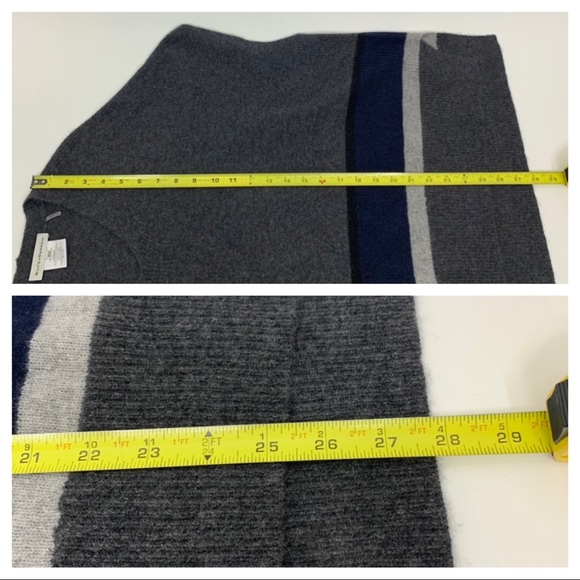 Oversized White & Warren 100% Cashmere Sweater Gray Navy Blue Multi Size XS/S - Picture 16 of 16